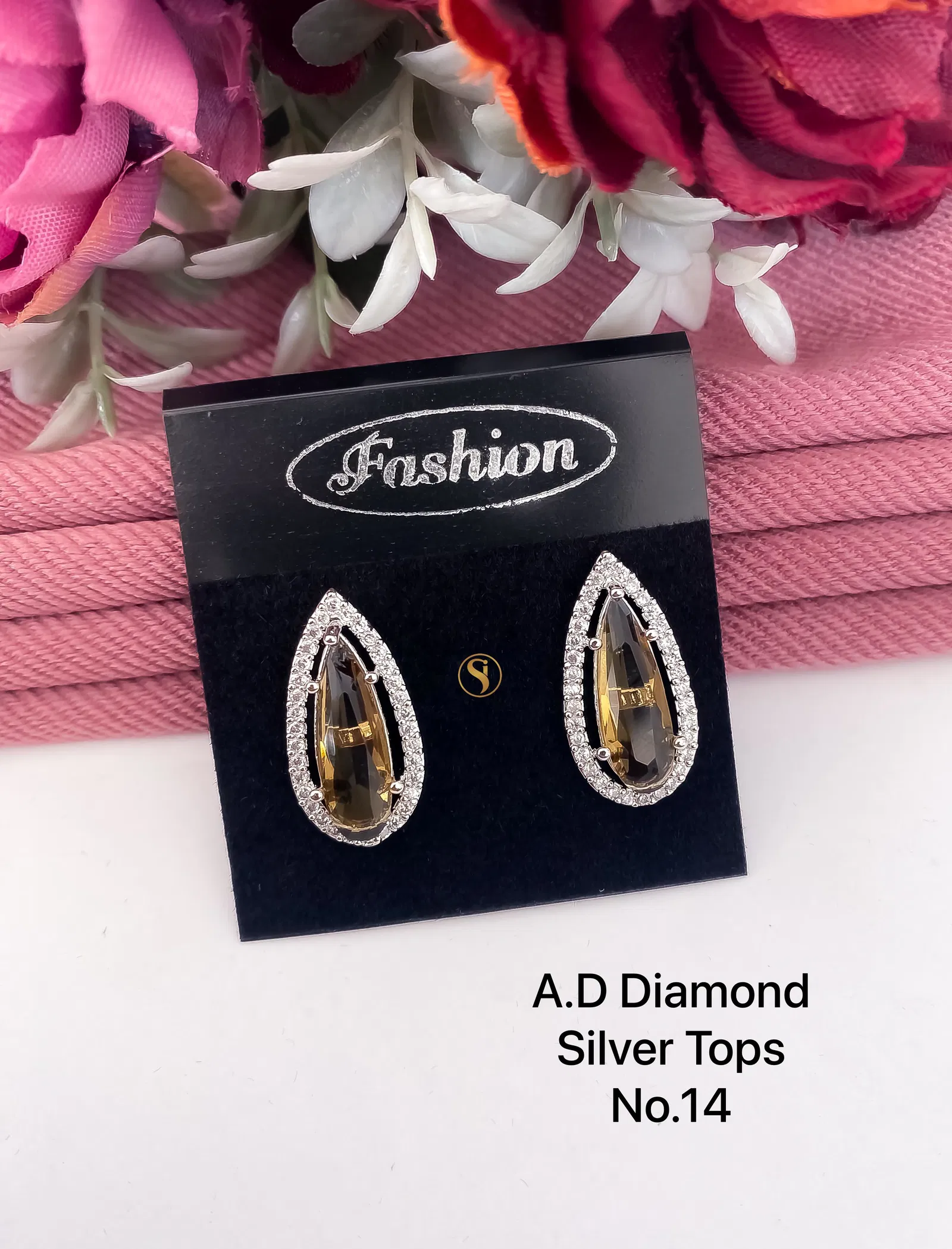 Designer Single AD Diamond Silver Tops 2 Wholesale Shop In Surat
